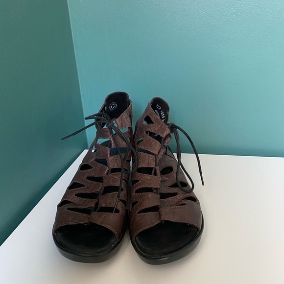 𝅺WOLKY Lace Up Sandals Leather Eur Size 39 Womens Size 8 - Picture 3 of 10